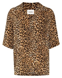 Nanushka Bolen Leopard Print Shirt
