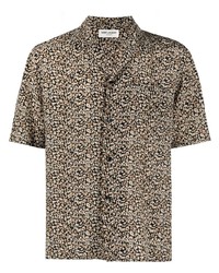 Saint Laurent Leopard Print Short Sleeve Shirt