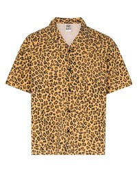 Vision Street Wear Leopard Print Short Sleeved Shirt