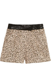 Maje Fauvisme Metallic Leopard Jacquard Shorts