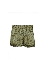 Haute Hippie Leopard Print Silk Trouser Shorts