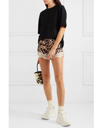 Paco Rabanne Med Leopard Print Charmeuse Shorts