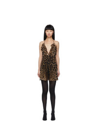 Tan Leopard Silk Cami Dress