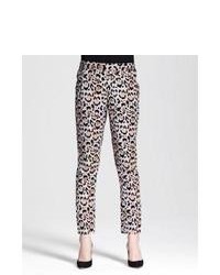 Tan Leopard Silk Pajama Pants
