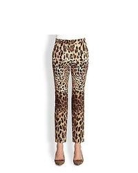 Dolce & Gabbana Leopard Print Pants Brown Print