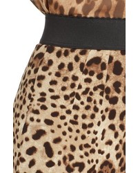Dolce & Gabbana Dolcegabbana Leopard Print Stretch Silk Pencil Skirt