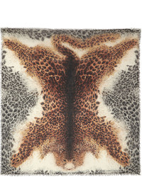 Tan Leopard Silk Scarf