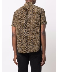 Saint Laurent Leopard Print Silk Shirt