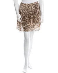 Raquel Allegra Elasticized Leopard Print Skirt