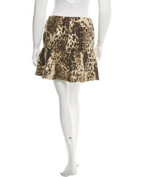 Maje Leopard Print Mini Skirt