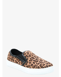 Tan Leopard Slip-on Sneakers