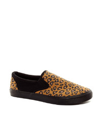 Asos Slip On Sneakers With Leopard Print