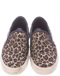 Saint Laurent Leopard Print Slip On Sneakers
