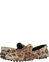 Just Cavalli Leopard Print Suede Driver Slip On Shoes