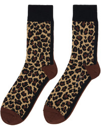 Sacai Brown Leopard Socks