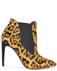 Tan Leopard Suede Ankle Boots