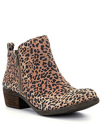 lucky brand leopard booties