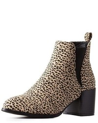 Charlotte Russe Leopard Print Pointed Toe Chelsea Boots