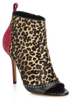 studded leopard print boots