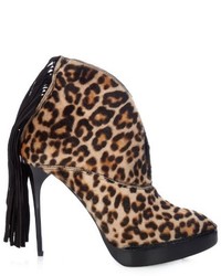 Burberry Prorsum Fringed Calf Hair Ankle Boots