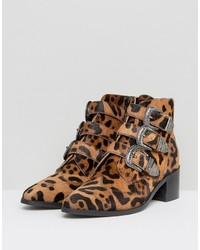 Asos Relieve Suede Buckle Ankle Boots