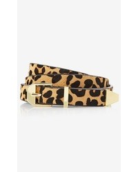 Express Leopard Print Haircalf Belt