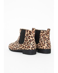 Missguided Patsy Flexi Sole Chelsea Boots Leopard Print