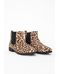 Missguided Patsy Flexi Sole Chelsea Boots Leopard Print