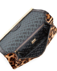Diane von Furstenberg 440 Calf Hair Envelope Clutch Bag Leopard