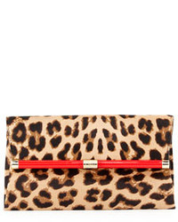 Diane von Furstenberg 440 Calf Hair Envelope Clutch Bag Leopard