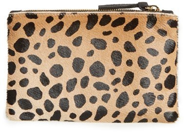 Clare Vivier Clare V Core Leopard Print Genuine Calf Hair Pouch