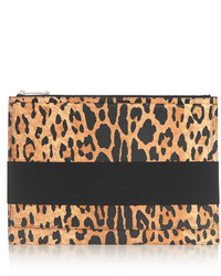Givenchy Clutch In Leopard Print Textured Leather