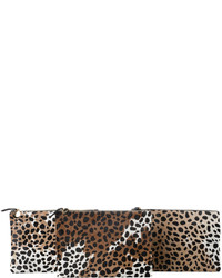 Clare Vivier Flat Clutch Natural Leopard Hair On