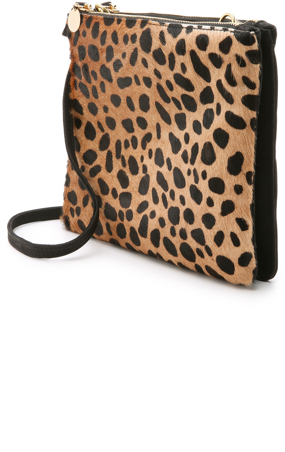 Clare V. - Top handle friends ❤️ Double Sac Bretelle in Leopard