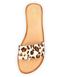 Seychelles City Slicker Leopard Print Calf Hair Sandal