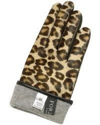 Forzieri Leopard Pony Hair And Italian Nappa Leather Gloves