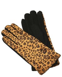 Sylvia Alexander Sylvia Alexander Leopard Print Faux Fur Knit Gloves