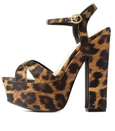 cheetah print chunky heels