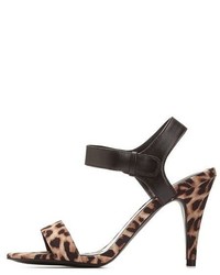 Charlotte Russe Qupid Single Strap Leopard Print Dress Sandals