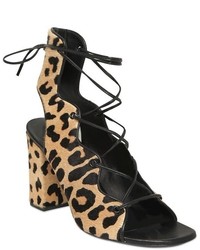 Saint Laurent Leopard Heeled Sandals