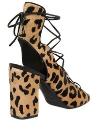 Saint Laurent Leopard Heeled Sandals
