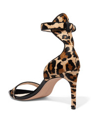 Sophia Webster Nicole Leopard Print Calf Hair And Patent Leather Sandals
