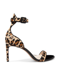 Sophia Webster Nicole Leopard Print Calf Hair And Patent Leather Sandals