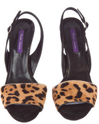 Ralph Lauren Purple Label Ponyhair Blithe Slingback Sandals