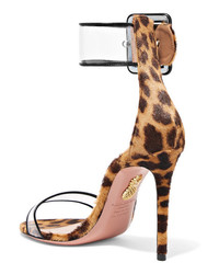 Aquazzura Seduction Pvc And Leopard Print Calf Hair Sandals
