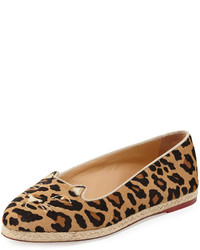 Charlotte Olympia Capri Cats Leopard Printed Pony Flat