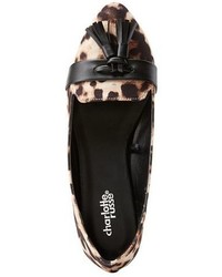Charlotte Russe Leopard Print Pointed Toe Tassel Loafers