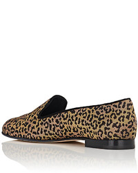 Manolo Blahnik Dipla Leopard Brocade Loafers