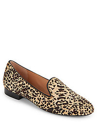 Leopard Print Calfhair Loafers