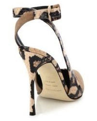 Sergio Rossi Bright Leopard Skin Posh Suede Leather Dorsay Pumps